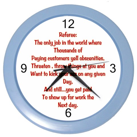 Referee Color Wall Clock from ArtsNow.com Front