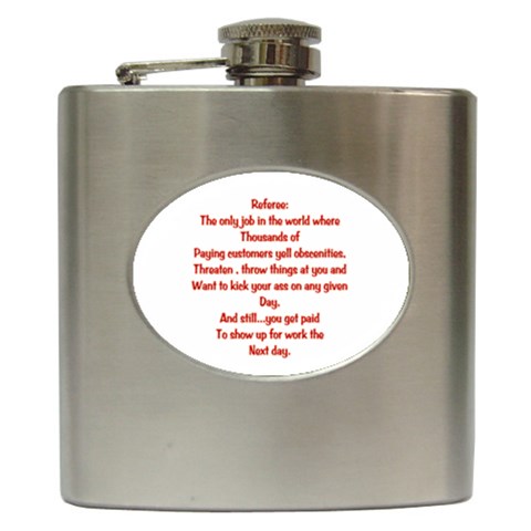 Referee Hip Flask (6 oz) from ArtsNow.com Front