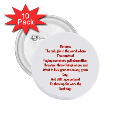 Referee 2.25  Button (10 pack) from ArtsNow.com Front