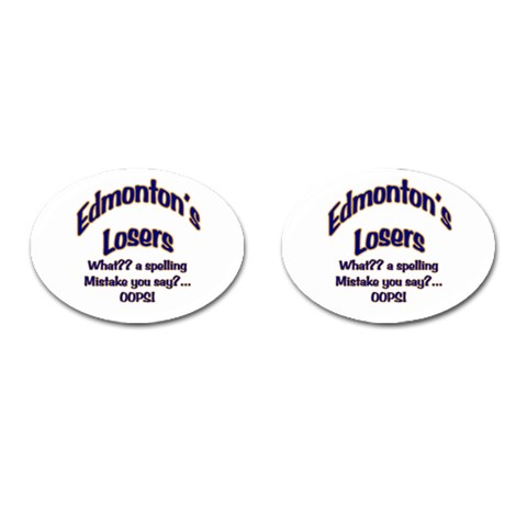 Edmonton s Losers Cufflinks (Oval) from ArtsNow.com Front(Pair)