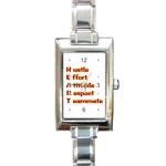 Heart Acronym Rectangular Italian Charm Watch