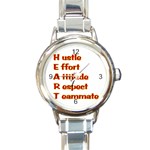 Heart Acronym Round Italian Charm Watch