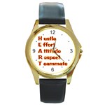 Heart Acronym Round Gold Metal Watch