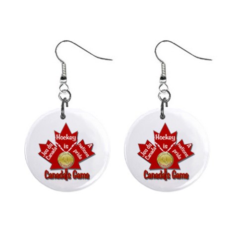 Canada s Game 1  Button Earrings from ArtsNow.com Front