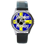 Sweden Hockey Round Metal Watch