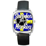 Sweden Hockey Square Metal Watch