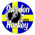 Sweden Hockey Magnet 5  (Round)