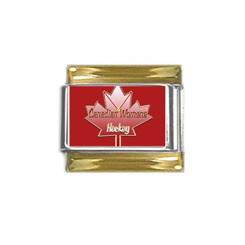 Canadian Women s Hockey Gold Trim Italian Charm (9mm) from ArtsNow.com Front