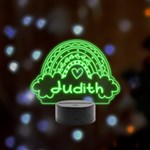 Personalized Rainbow Name Remote LED Acrylic Message Display (Black Round Stand) 