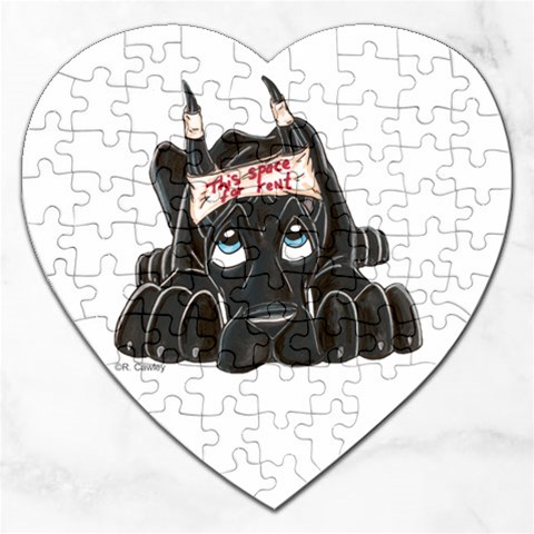 CBlk Pup space for rent Jigsaw Puzzle (Heart) from ArtsNow.com Front