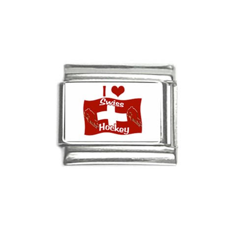 Swiss Hockey Italian Charm (9mm) from ArtsNow.com Front