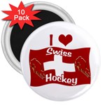 Swiss Hockey 3  Magnet (10 pack)