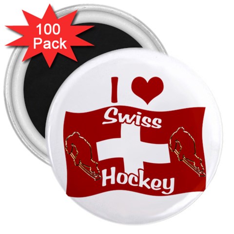 Swiss Hockey 3  Magnet (100 pack) from ArtsNow.com Front