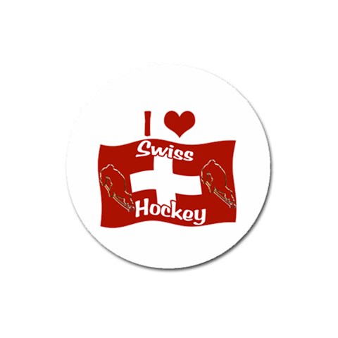 Swiss Hockey Magnet 3  (Round) from ArtsNow.com Front