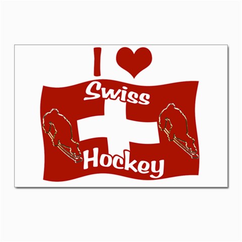 Swiss Hockey Postcard 4 x 6  (Pkg of 10) from ArtsNow.com Front