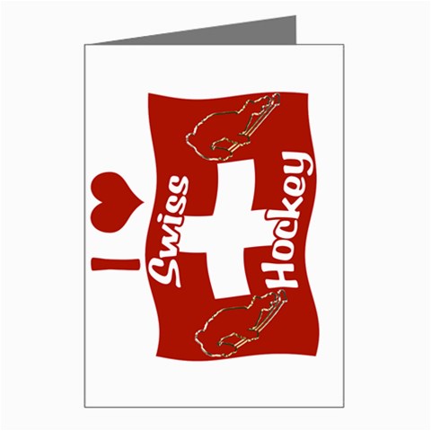 Swiss Hockey Greeting Cards (Pkg of 8) from ArtsNow.com Left