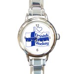 Finnish Hockey Round Italian Charm Watch