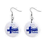 Finnish Hockey 1  Button Earrings