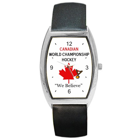 World Championship Hockey Barrel Style Metal Watch from ArtsNow.com Front