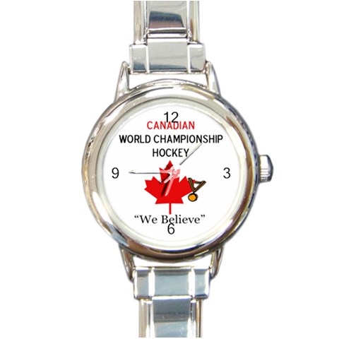 World Championship Hockey Round Italian Charm Watch from ArtsNow.com Front