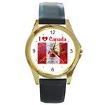 Truly Canadian Round Gold Metal Watch