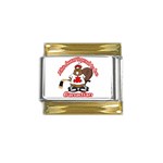 Canadian Beaver Gold Trim Italian Charm (9mm)