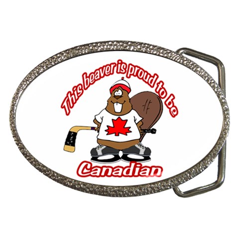 Canadian Beaver Belt Buckle from ArtsNow.com Front