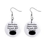 Chase The Puck 1  Button Earrings