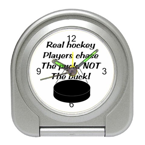 Chase The Puck Travel Alarm Clock from ArtsNow.com Front