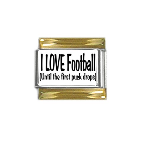 I LOVE Football Gold Trim Italian Charm (9mm) from ArtsNow.com Front