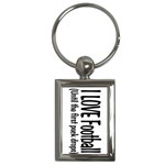 I LOVE Football Key Chain (Rectangle)