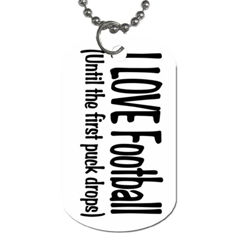 I LOVE Football Dog Tag (Two Sides) from ArtsNow.com Front