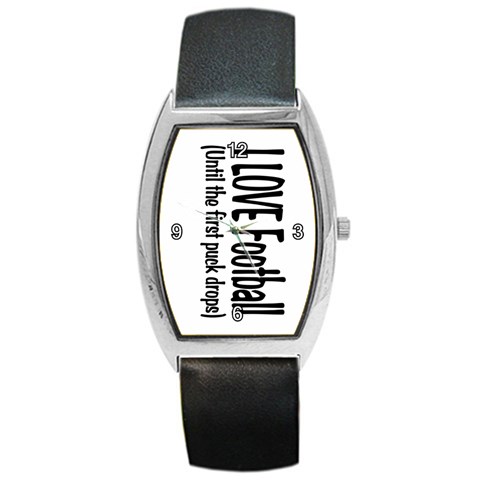 I LOVE Football Barrel Style Metal Watch from ArtsNow.com Front