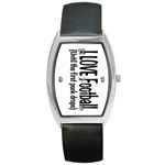 I LOVE Football Barrel Style Metal Watch