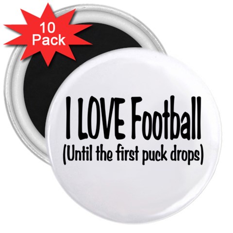 I LOVE Football 3  Magnet (10 pack) from ArtsNow.com Front