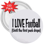 I LOVE Football 3  Button (100 pack)