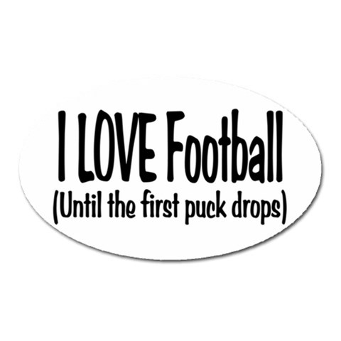 I LOVE Football Magnet (Oval) from ArtsNow.com Front