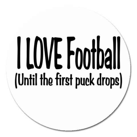 I LOVE Football Magnet 5  (Round) from ArtsNow.com Front