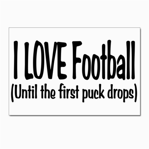 I LOVE Football Postcard 4 x 6  (Pkg of 10) from ArtsNow.com Front