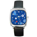 Christmas Pattern Tree Design Square Metal Watch