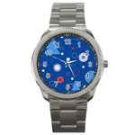 Christmas Pattern Tree Design Sport Metal Watch