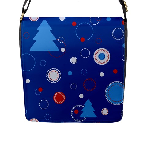 Christmas Pattern Tree Design Flap Closure Messenger Bag (L) from ArtsNow.com Front