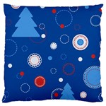 Christmas Pattern Tree Design Large Premium Plush Fleece Cushion Case (One Side)