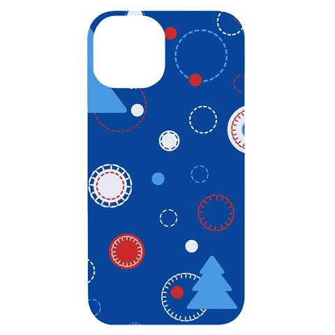 Christmas Pattern Tree Design iPhone 14 Black UV Print Case from ArtsNow.com Front