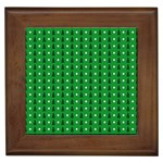 Green Christmas Tree Pattern Background Framed Tile