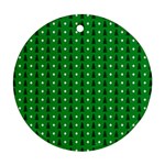 Green Christmas Tree Pattern Background Ornament (Round)