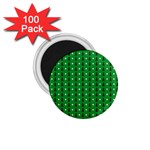 Green Christmas Tree Pattern Background 1.75  Magnets (100 pack) 