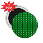 Green Christmas Tree Pattern Background 2.25  Magnets (10 pack) 