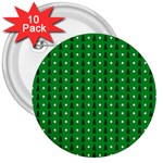 Green Christmas Tree Pattern Background 3  Buttons (10 pack) 