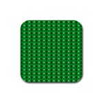 Green Christmas Tree Pattern Background Rubber Square Coaster (4 pack)